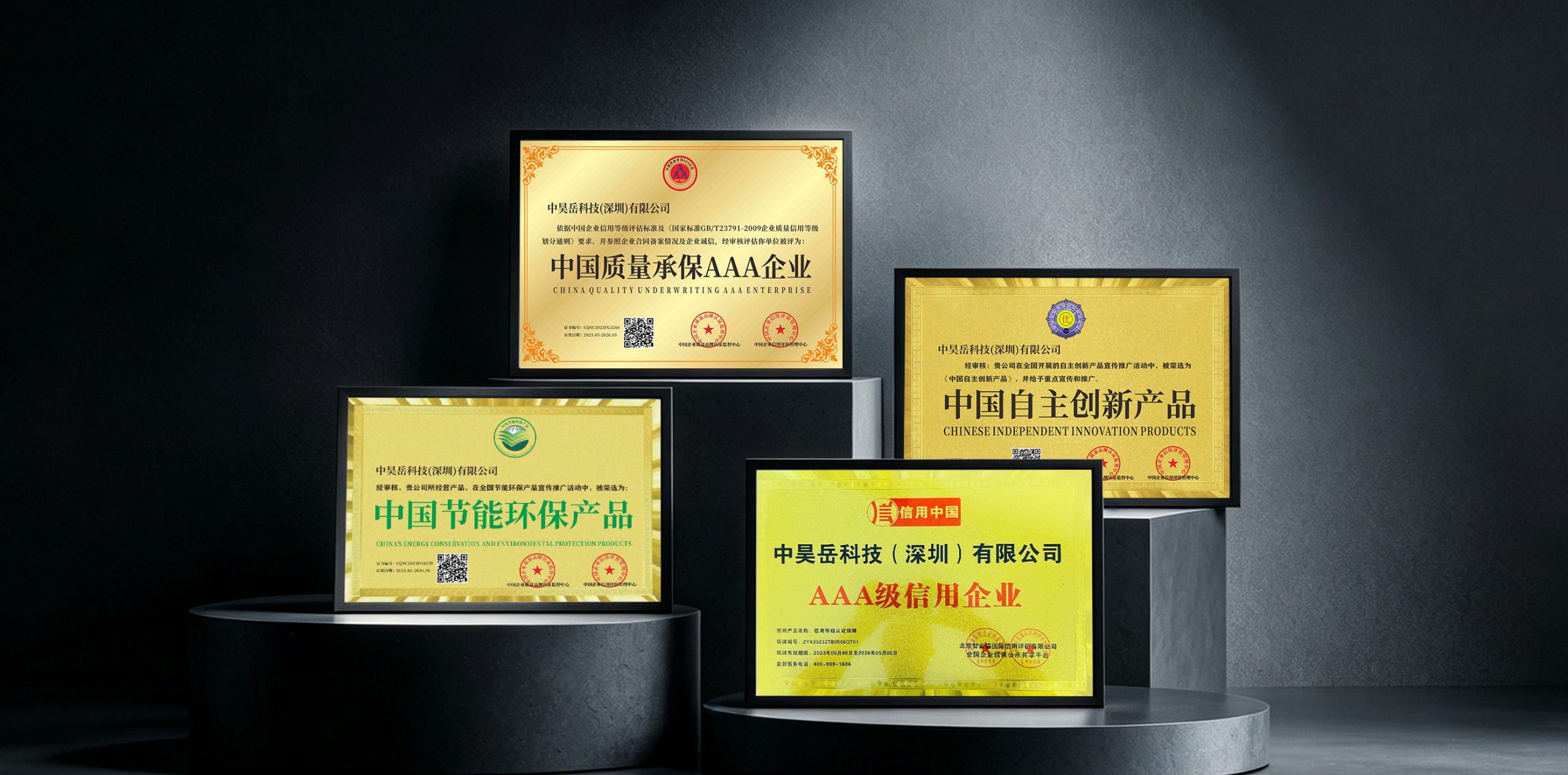 Software copyright registrations and patent certificates of Zhonghaoyue